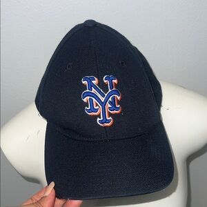 VTG 90’s  New York Mets MLB Black/Navy blue Dome Wool SnapBack Hat